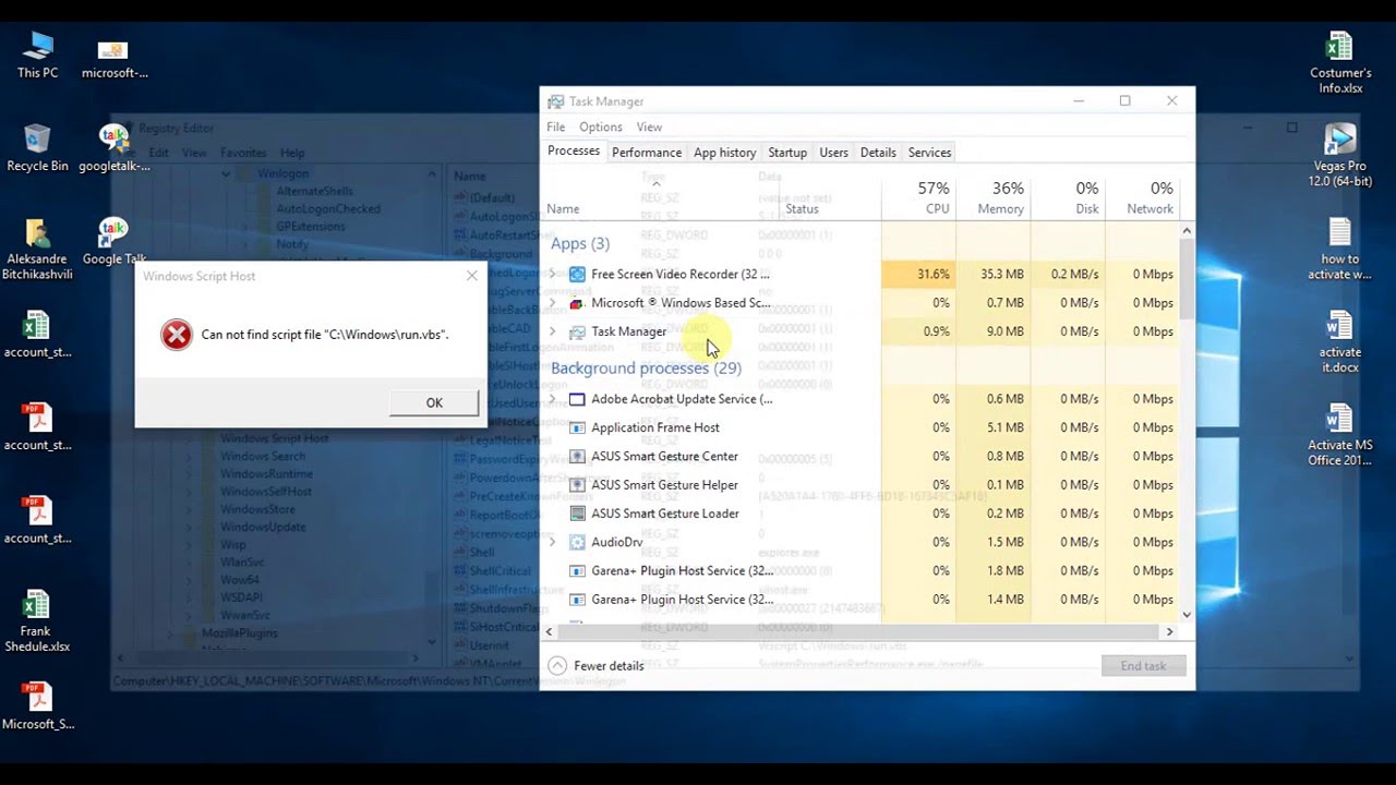 Windows Run Vbs File